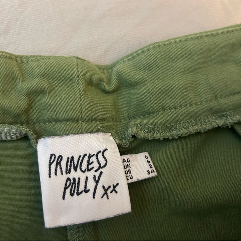 Princess Polly Yesenia Cargo Skort Olive Green 2 Midrise Mini Skirt Shorts Under - Picture 11 of 16